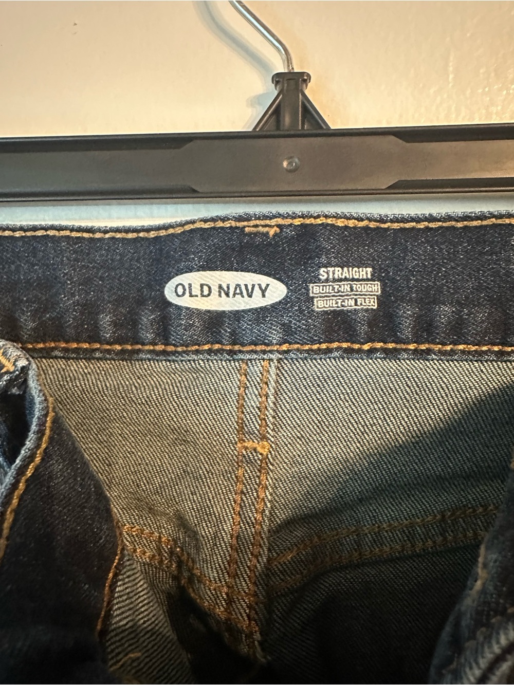 Old Navy Men’s Dark Blue Straight-Leg Jeans - Size: 33X30 built in tough/flex - Picture 2 of 10